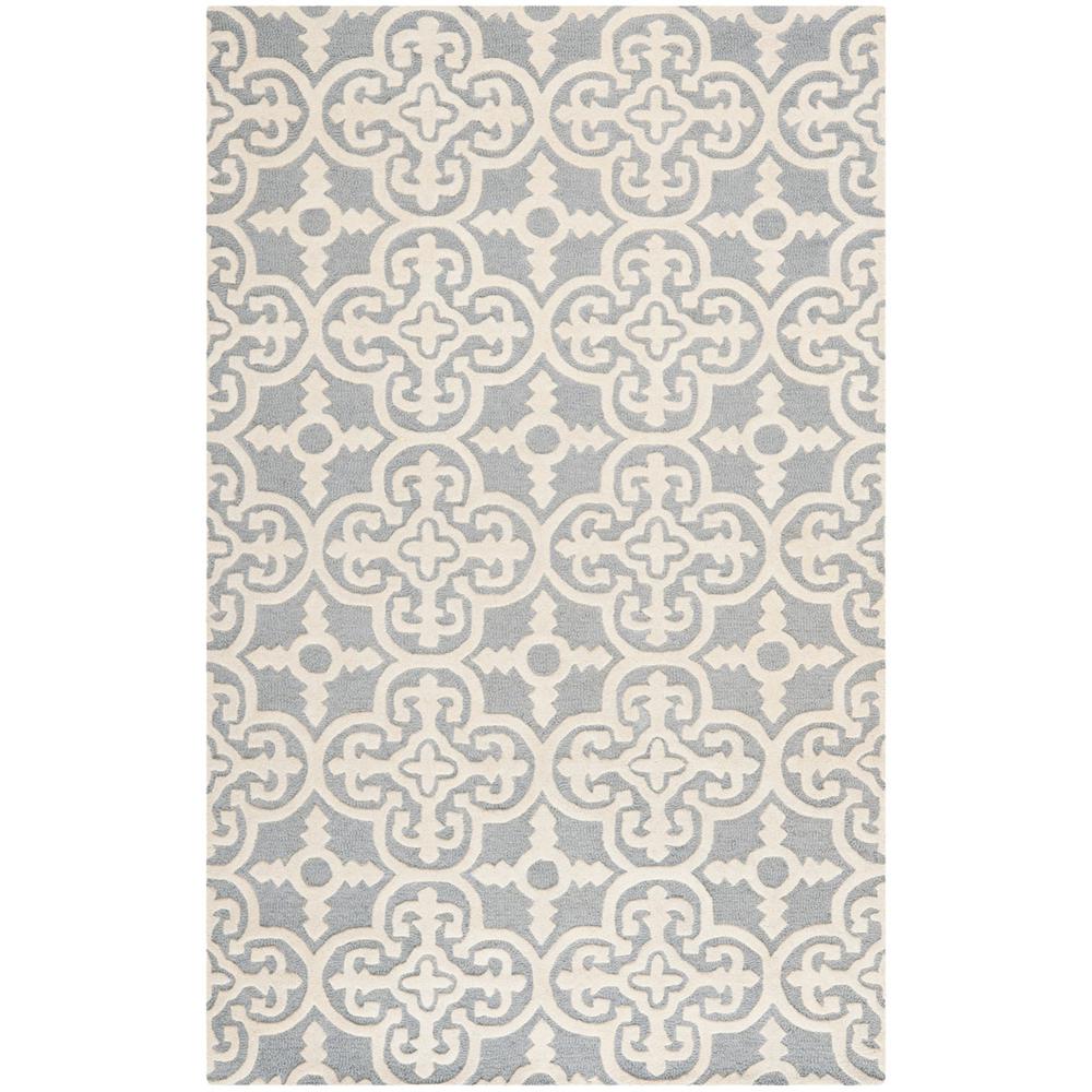 CAMBRIDGE, SILVER / IVORY, 5' X 8', Area Rug, CAM133D-5