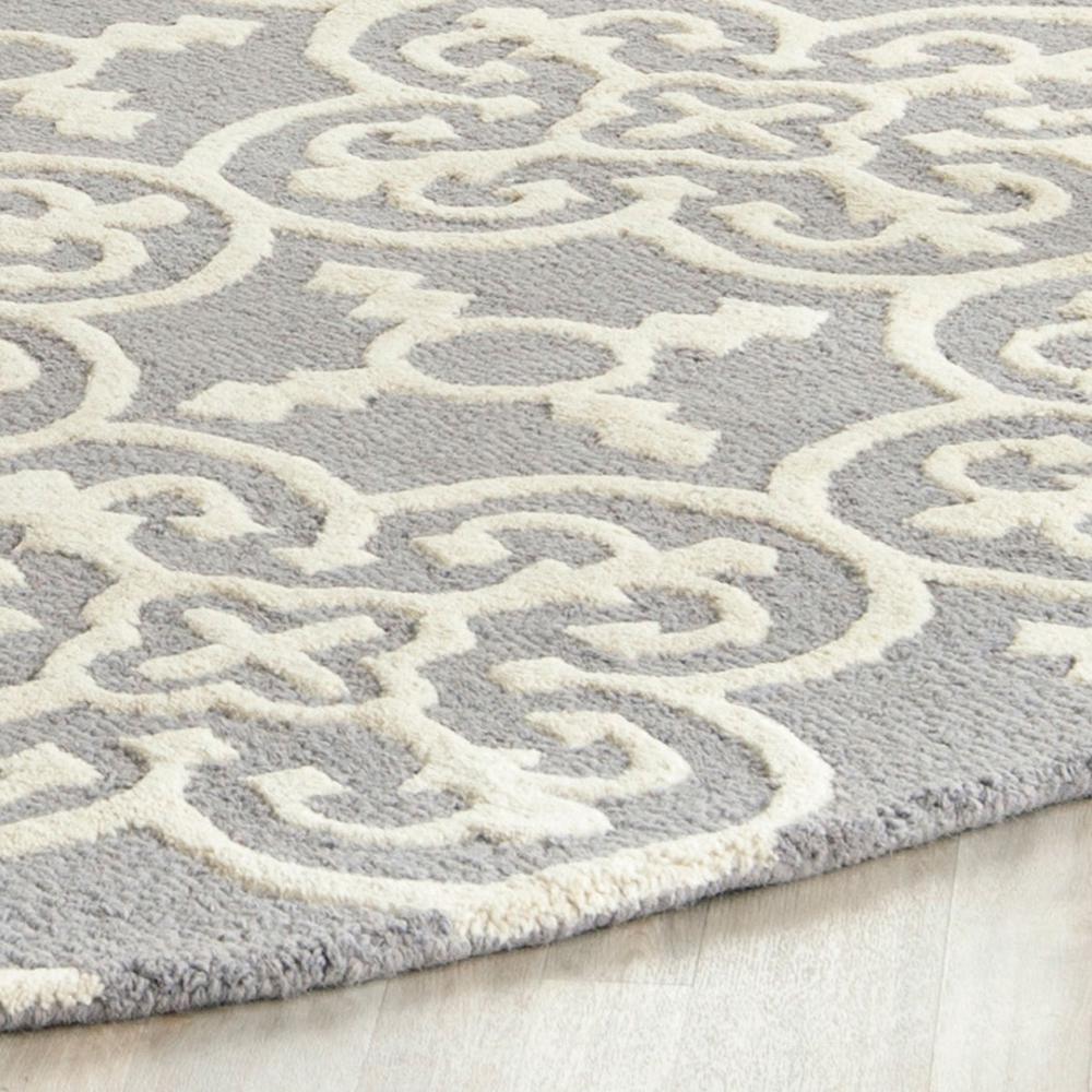 CAMBRIDGE, SILVER / IVORY, 4' X 4' Round, Area Rug, CAM133D-4R