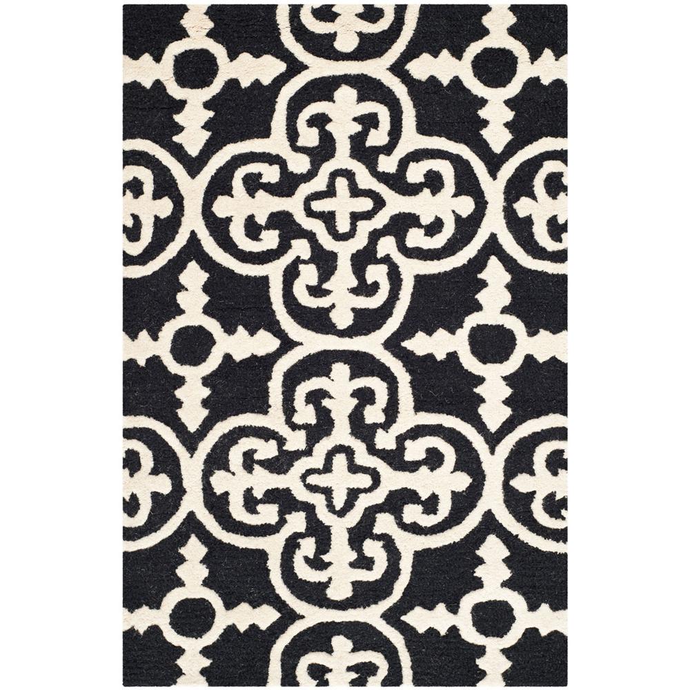 CAMBRIDGE, BLACK / IVORY, 2'-6" X 4', Area Rug, CAM133E-24