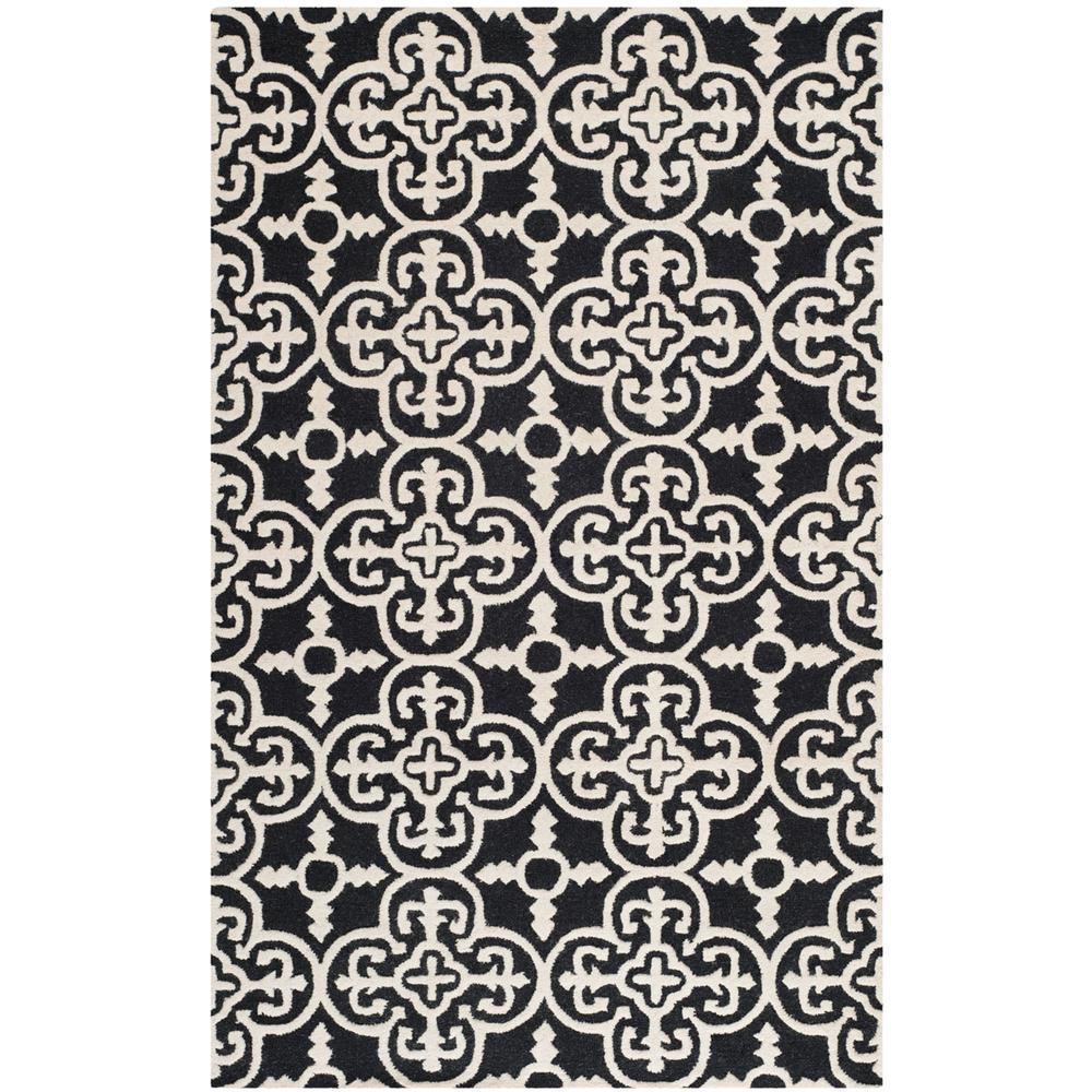 CAMBRIDGE, BLACK / IVORY, 5' X 8', Area Rug, CAM133E-5
