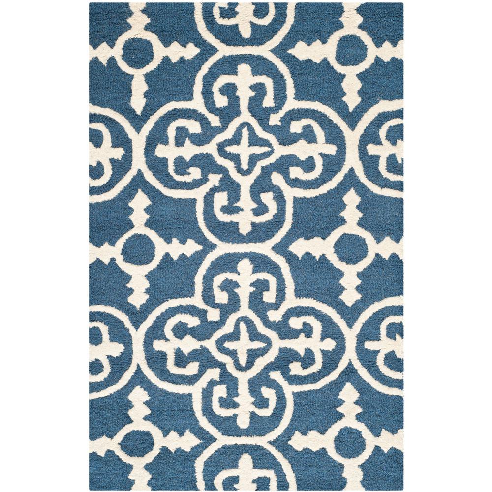 CAMBRIDGE, NAVY / IVORY, 2'-6" X 4', Area Rug, CAM133G-24