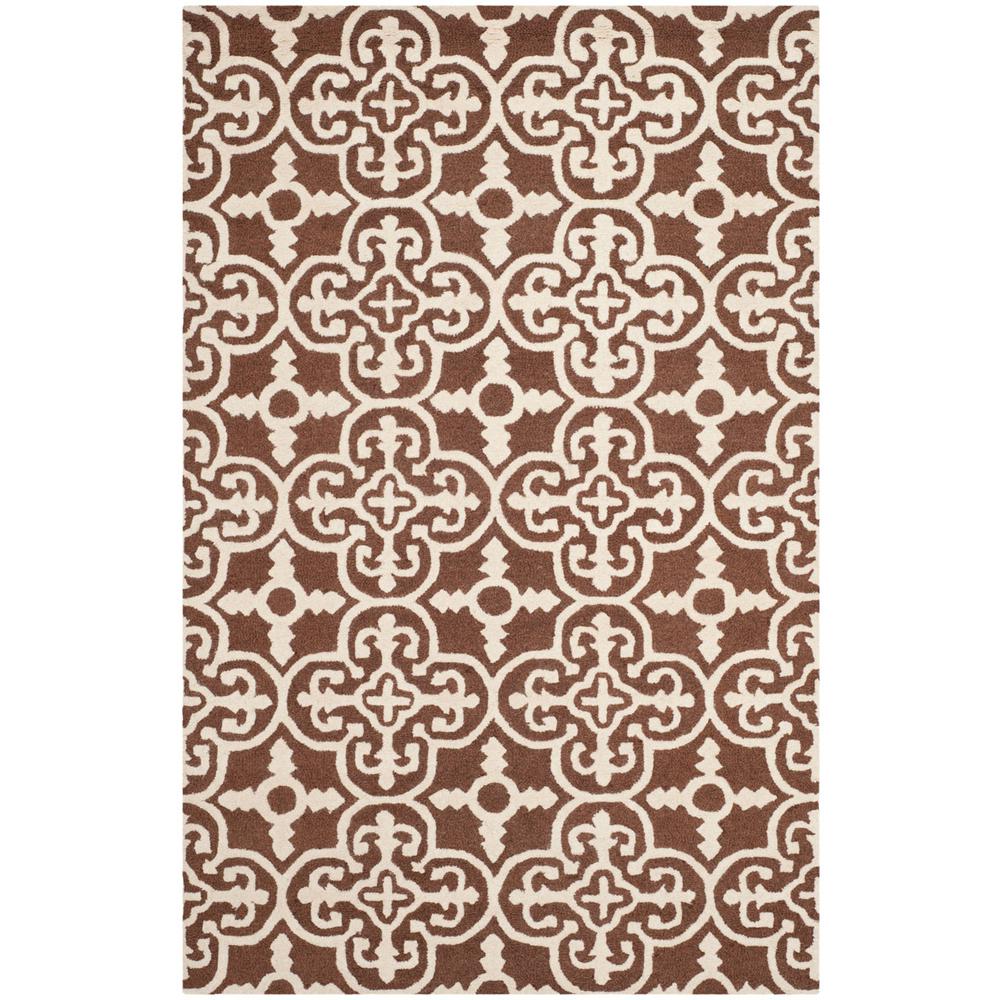CAMBRIDGE, DARK BROWN / IVORY, 5' X 8', Area Rug, CAM133H-5