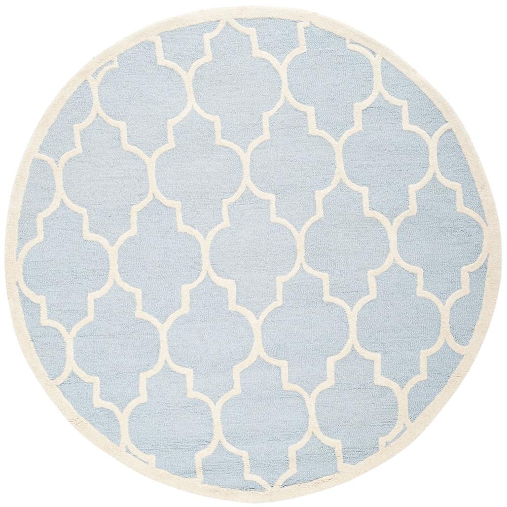 CAMBRIDGE, LIGHT BLUE / IVORY, 6' X 6' Round, Area Rug, CAM134A-6R