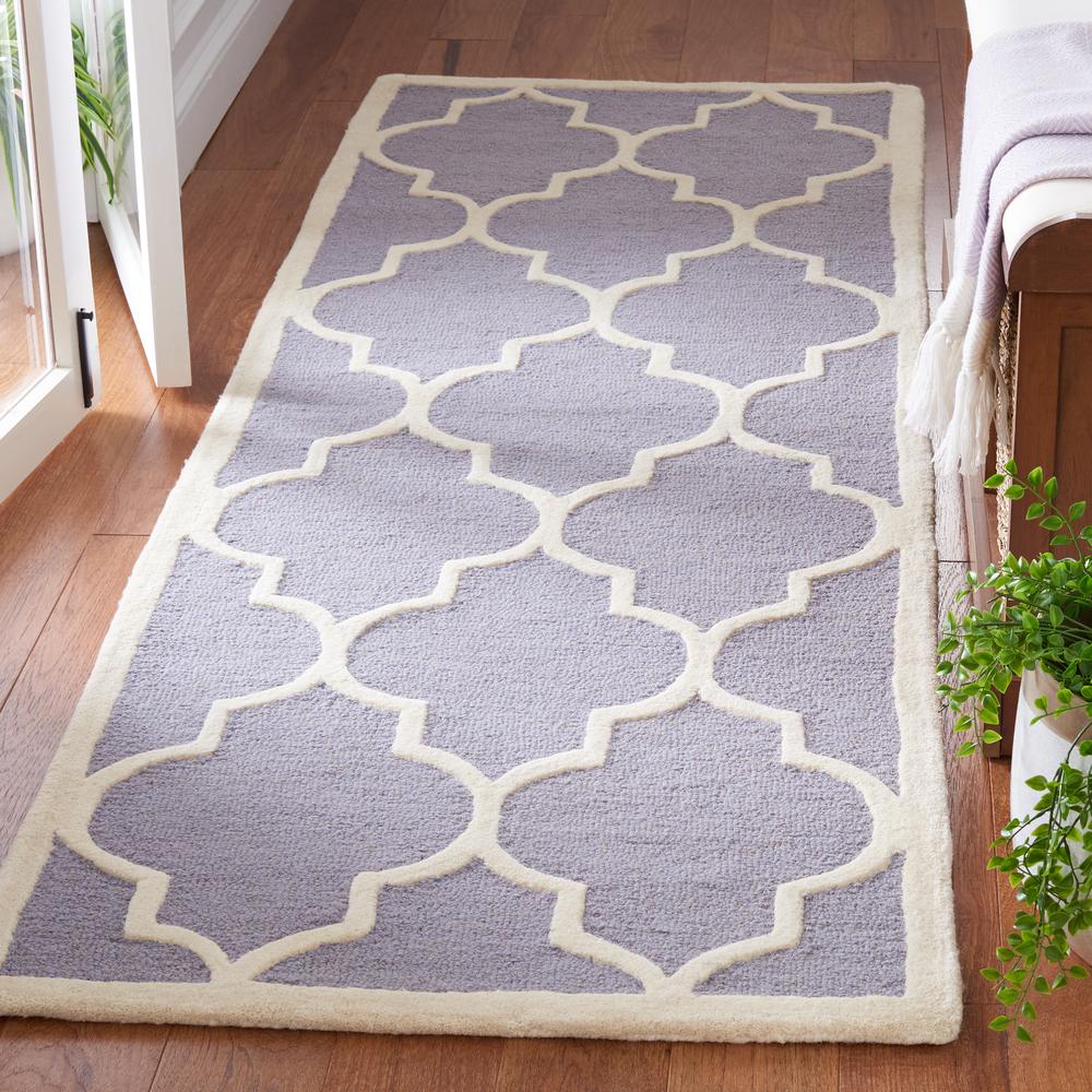 CAMBRIDGE, SILVER / IVORY, 2'-6" X 12', Area Rug, CAM134D-212