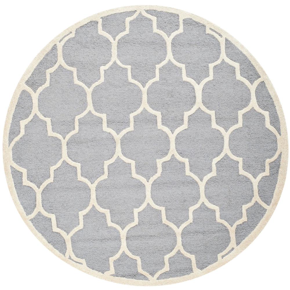 CAMBRIDGE, SILVER / IVORY, 6' X 6' Round, Area Rug, CAM134D-6R