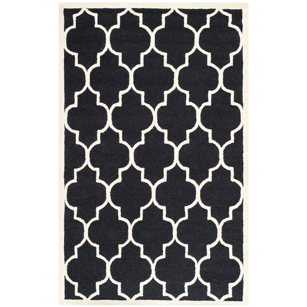 CAMBRIDGE, BLACK / IVORY, 5' X 8', Area Rug, CAM134E-5