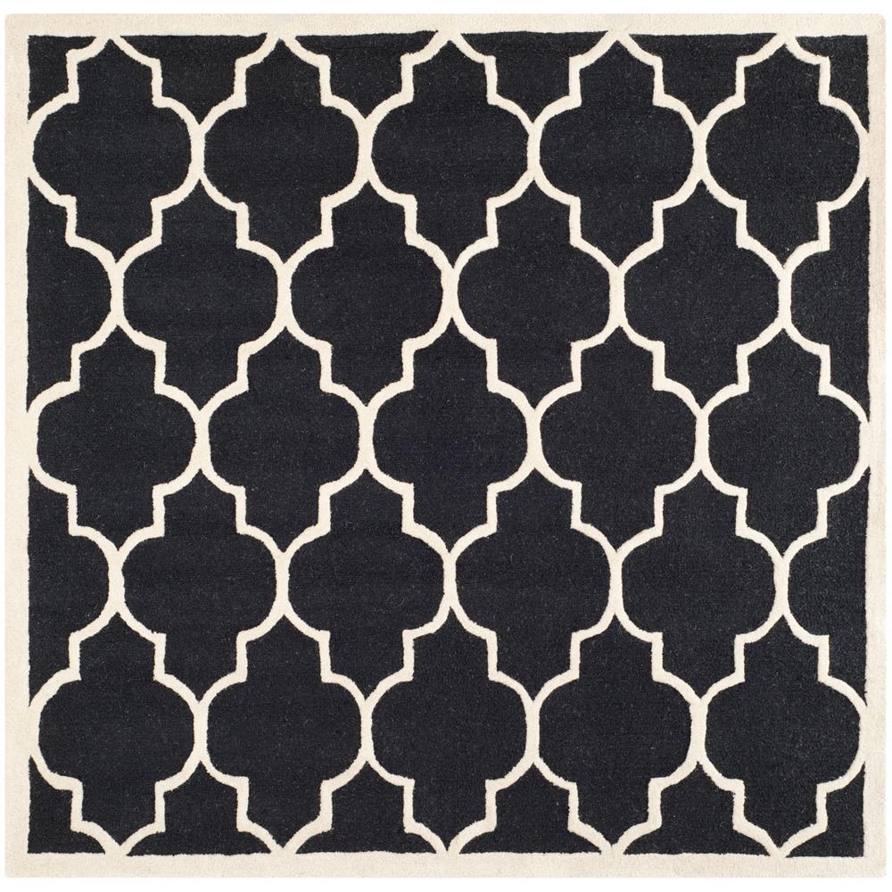 CAMBRIDGE, BLACK / IVORY, 6' X 6' Square, Area Rug, CAM134E-6SQ