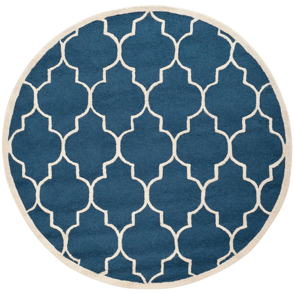 CAMBRIDGE, NAVY / IVORY, 6' X 6' Round, Area Rug, CAM134G-6R