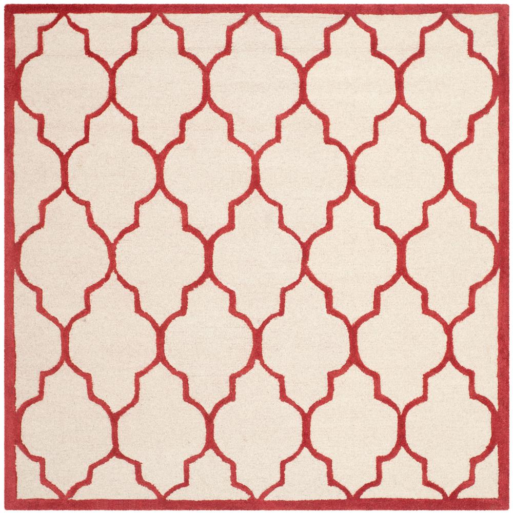 CAMBRIDGE, IVORY / RUST, 6' X 6' Square, Area Rug, CAM134I-6SQ