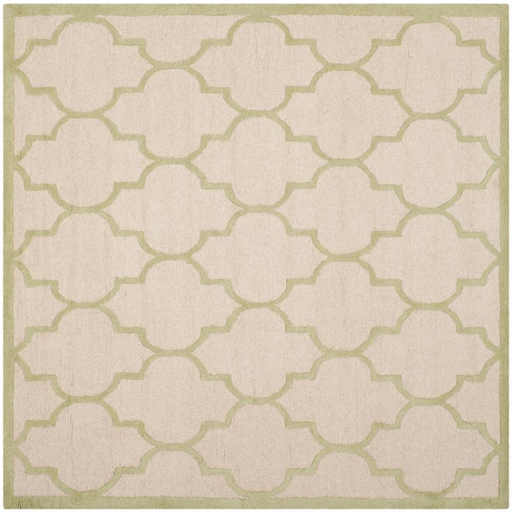 CAMBRIDGE, IVORY / LIGHT GREEN, 6' X 6' Square, Area Rug, CAM134N-6SQ