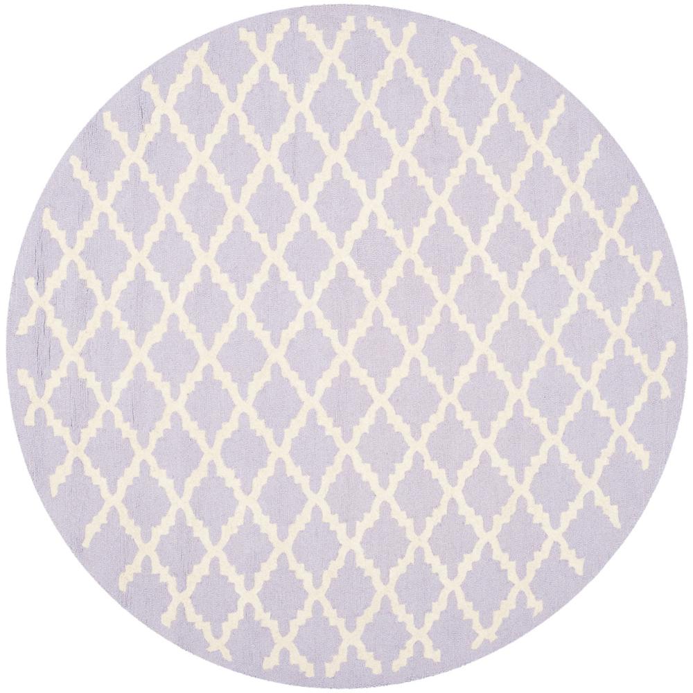 CAMBRIDGE, LAVANDER / IVORY, 6' X 6' Round, Area Rug, CAM137C-6R