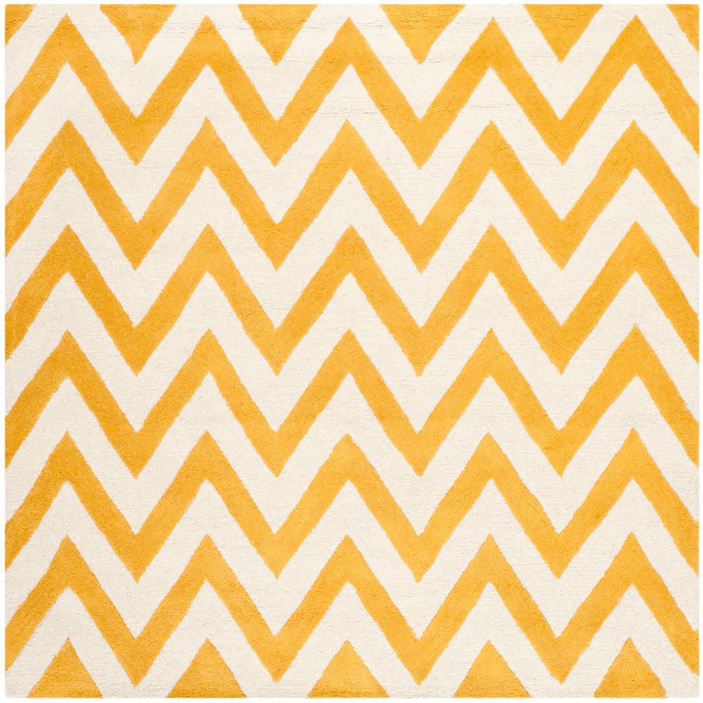 CAMBRIDGE, GOLD / IVORY, 6' X 6' Square, Area Rug, CAM139Q-6SQ