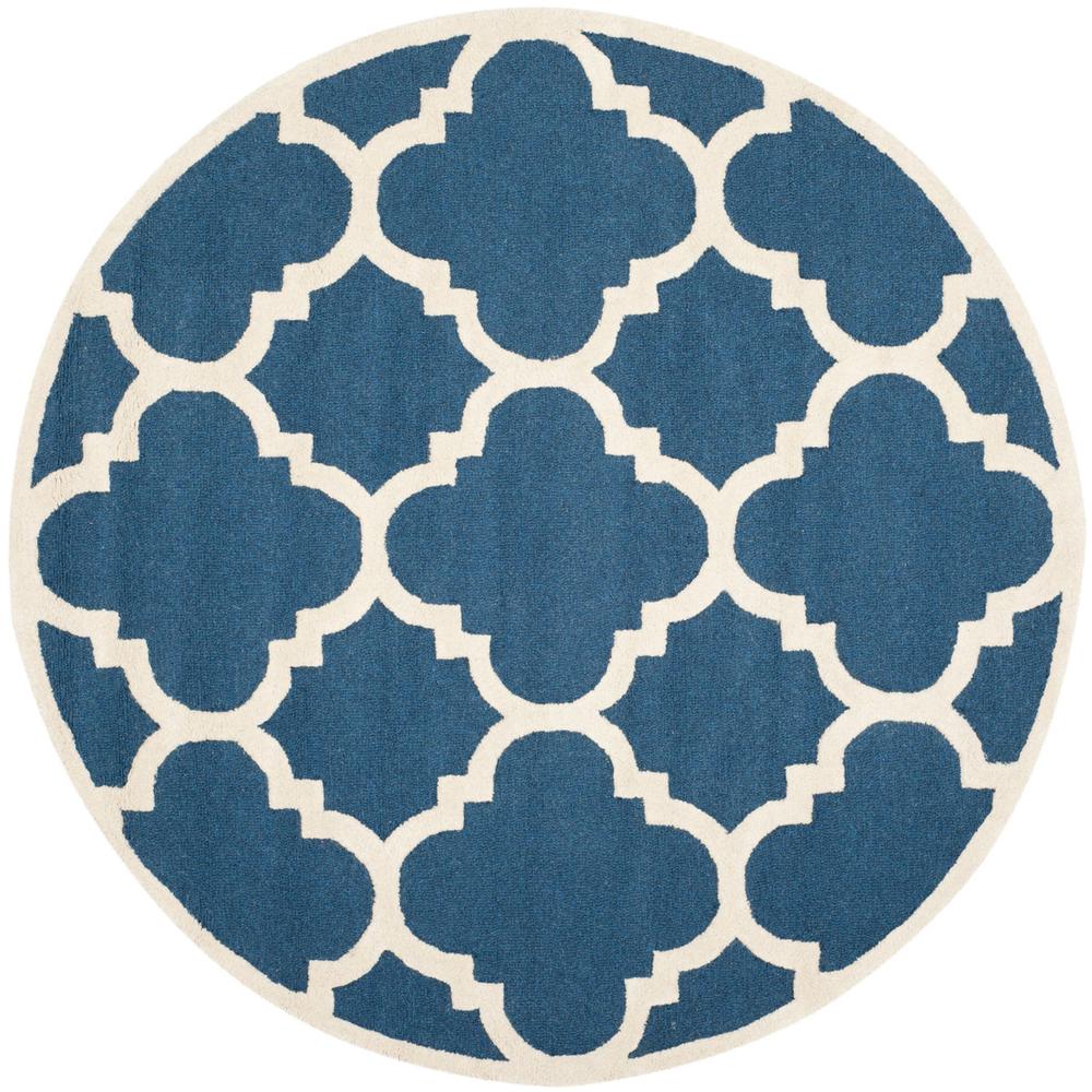 CAMBRIDGE, NAVY / IVORY, 6' X 6' Round, Area Rug, CAM140G-6R