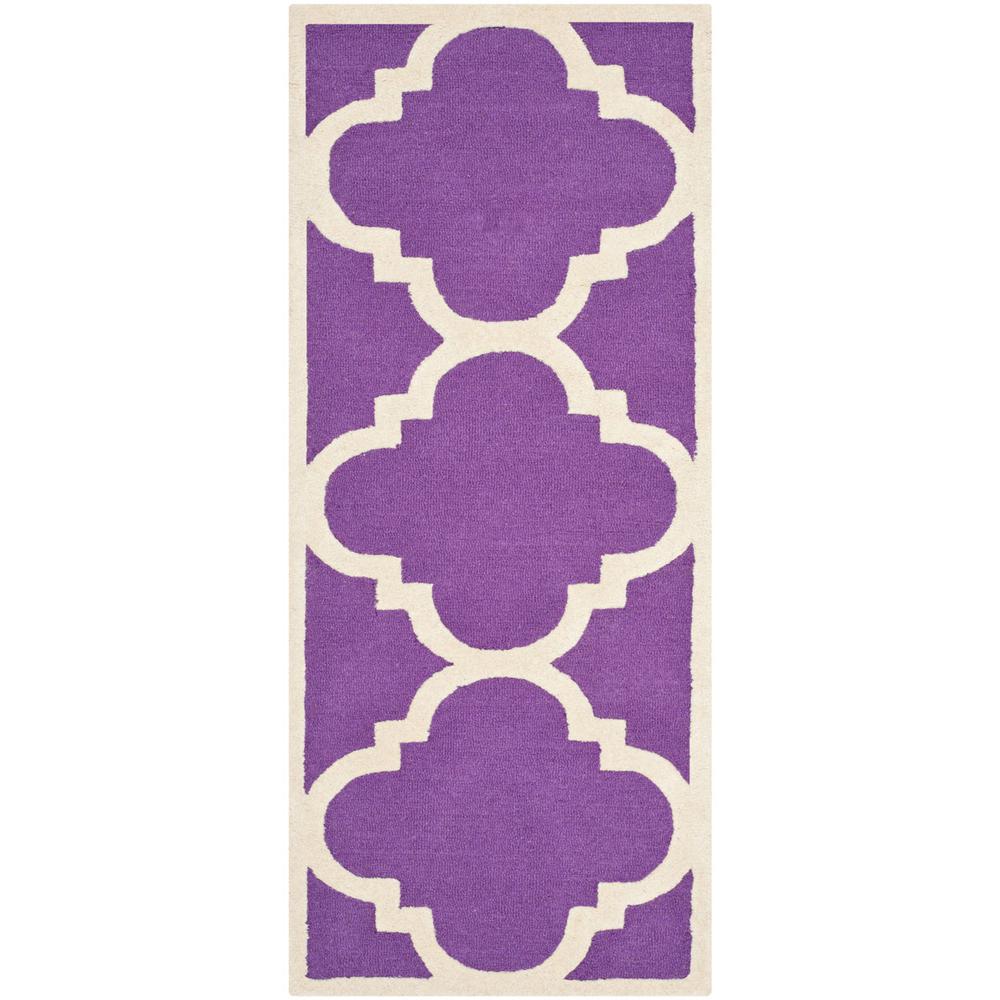 CAMBRIDGE, PURPLE / IVORY, 2'-6" X 6', Area Rug, CAM140K-26
