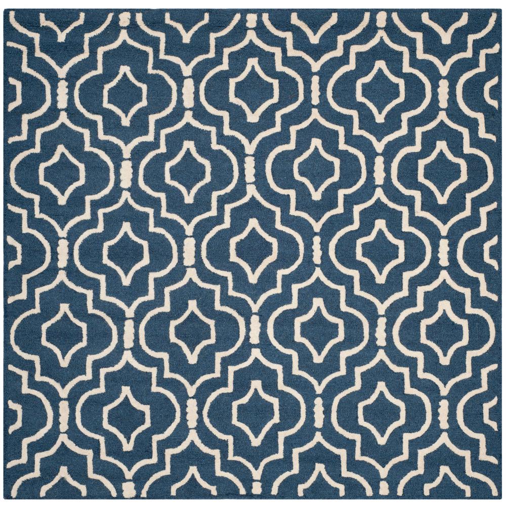 CAMBRIDGE, NAVY BLUE / IVORY, 6' X 6' Square, Area Rug, CAM141G-6SQ