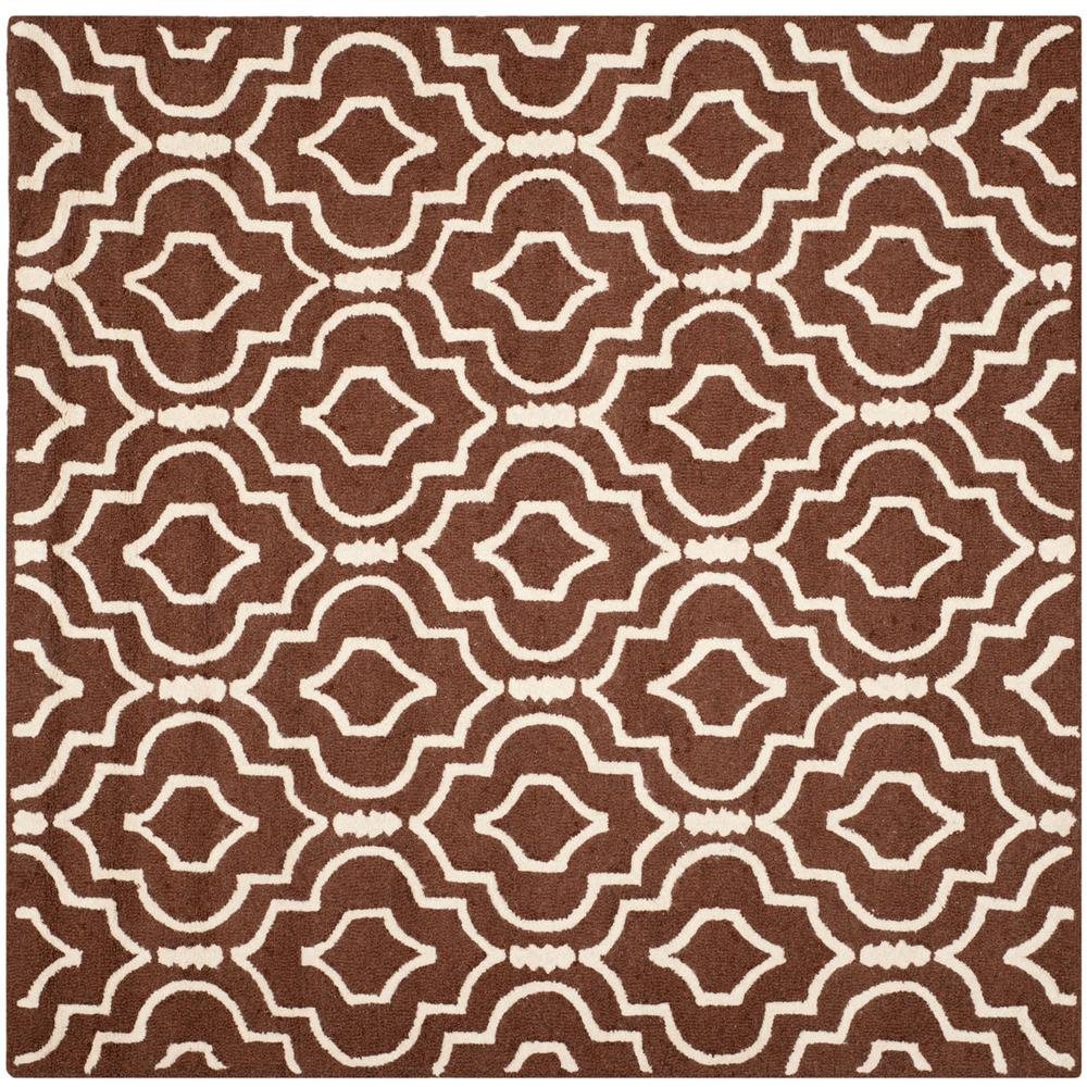 CAMBRIDGE, DARK BROWN / IVORY, 6' X 6' Square, Area Rug, CAM141H-6SQ