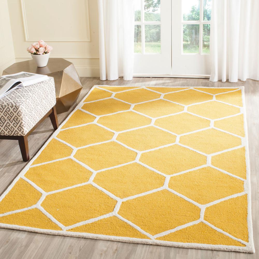CAMBRIDGE, GOLD / IVORY, 5' X 8', Area Rug, CAM144Q-5