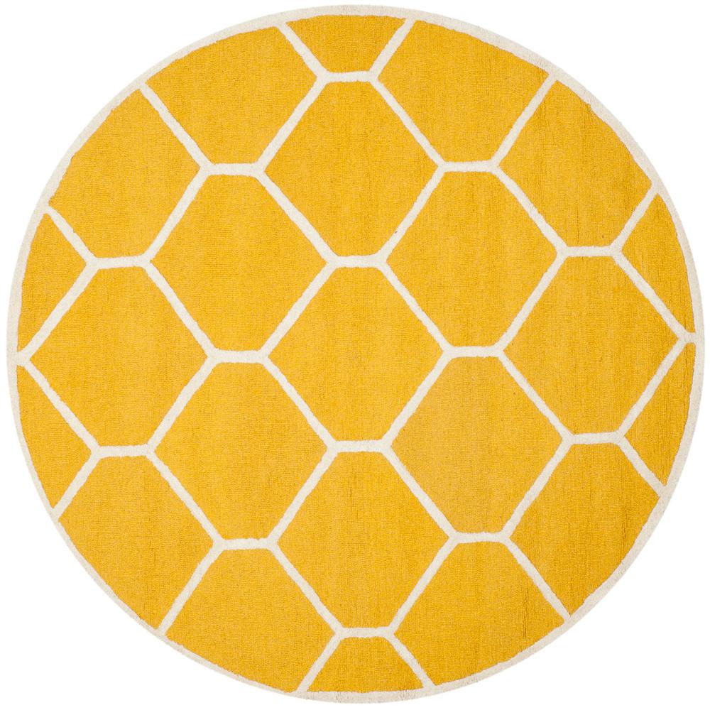 CAMBRIDGE, GOLD / IVORY, 6' X 6' Round, Area Rug, CAM144Q-6R