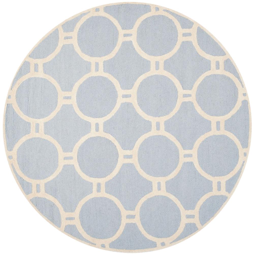 CAMBRIDGE, LIGHT BLUE / IVORY, 6' X 6' Round, Area Rug, CAM145A-6R