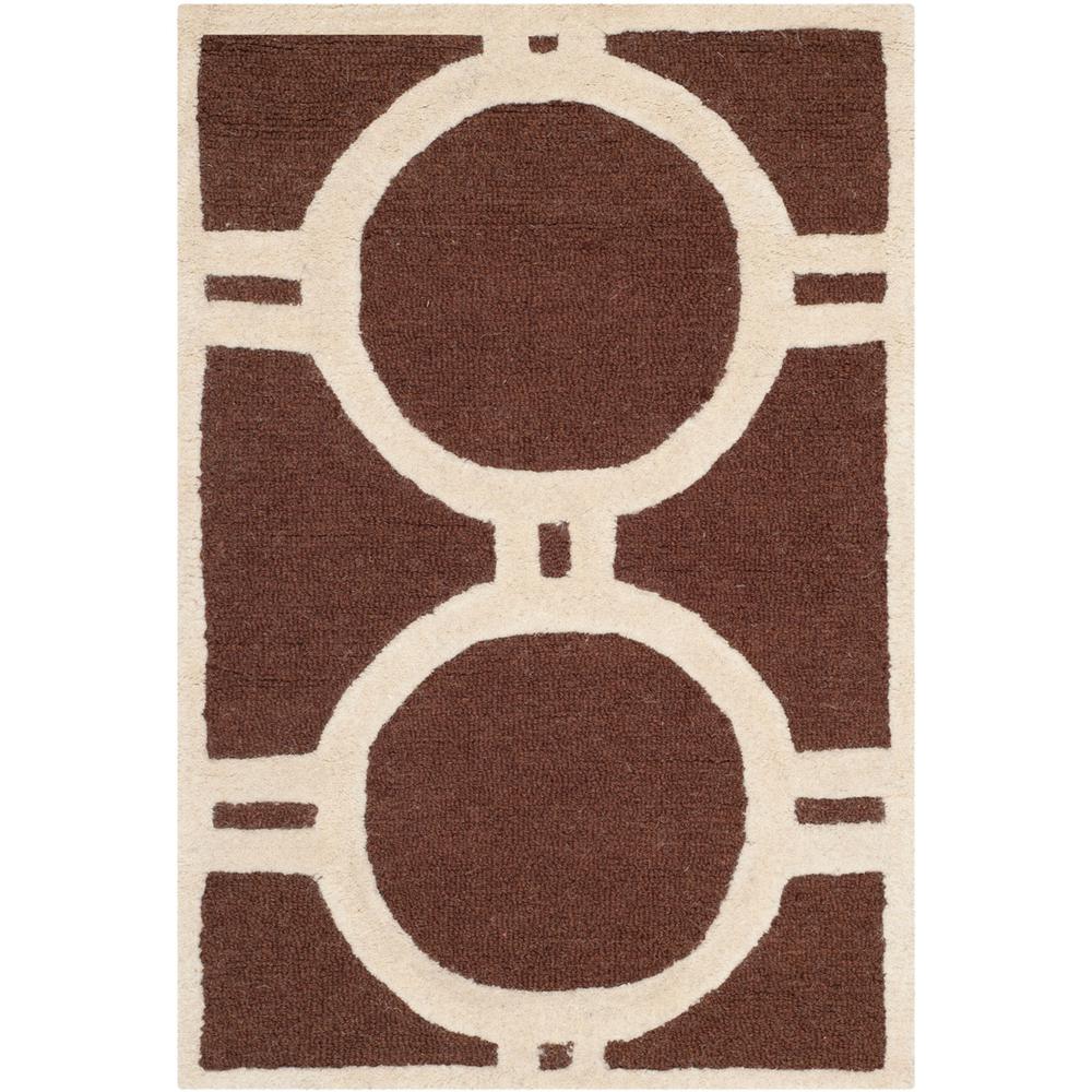CAMBRIDGE, DARK BROWN / IVORY, 2' X 3', Area Rug, CAM145H-2