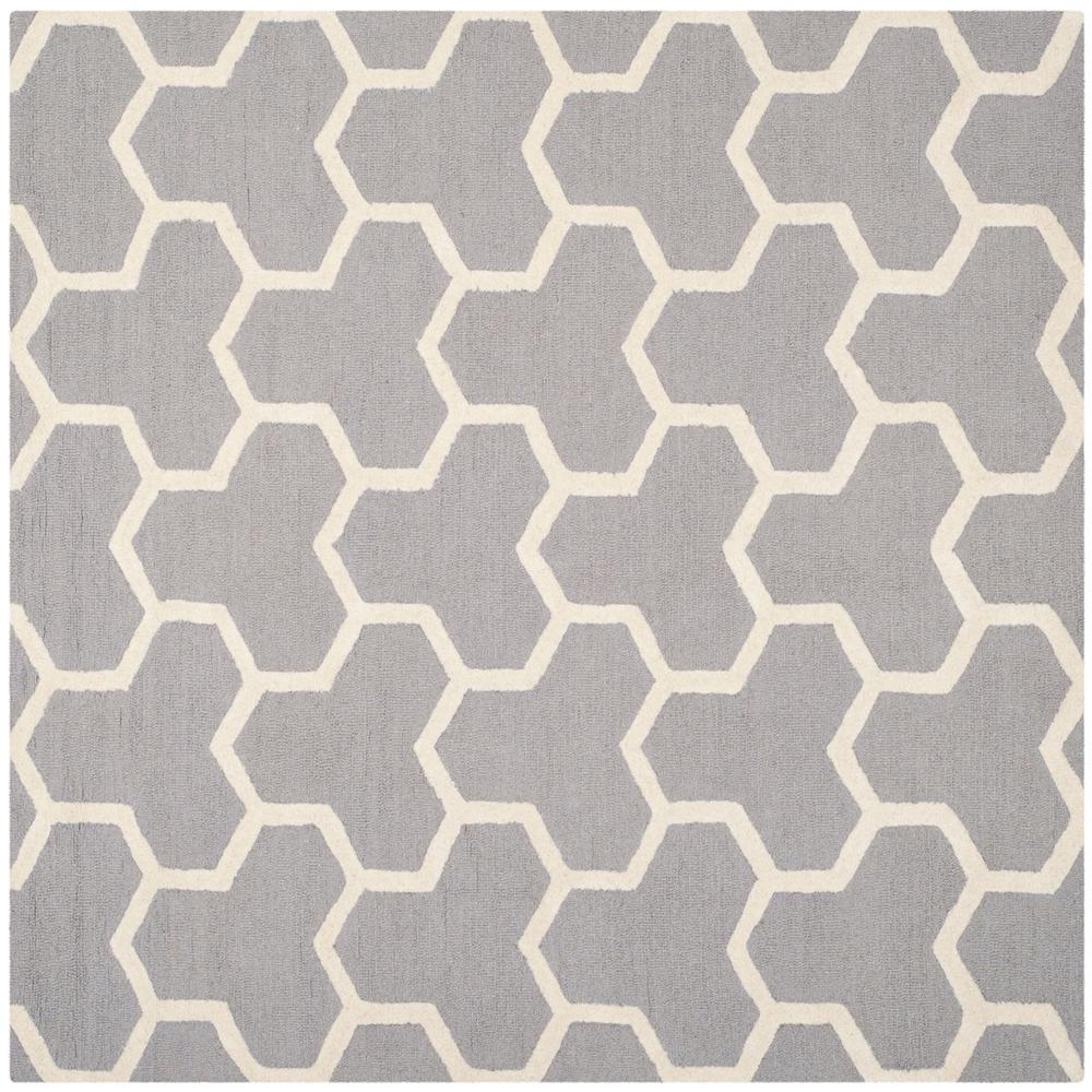 CAMBRIDGE, SILVER / IVORY, 6' X 6' Square, Area Rug, CAM146D-6SQ