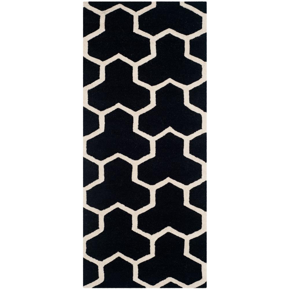 CAMBRIDGE, BLACK / IVORY, 2'-6" X 6', Area Rug, CAM146E-26