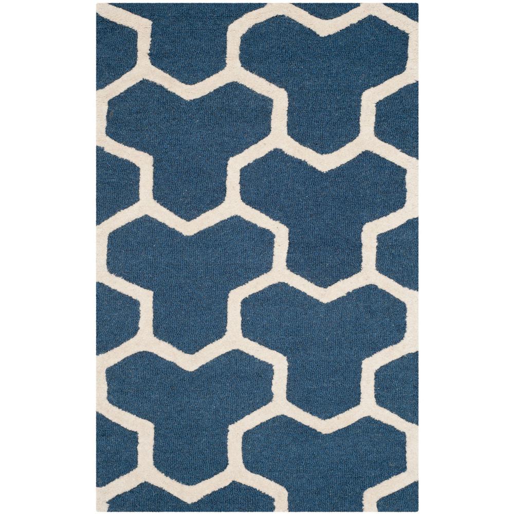 CAMBRIDGE, NAVY BLUE / IVORY, 2' X 3', Area Rug, CAM146G-2