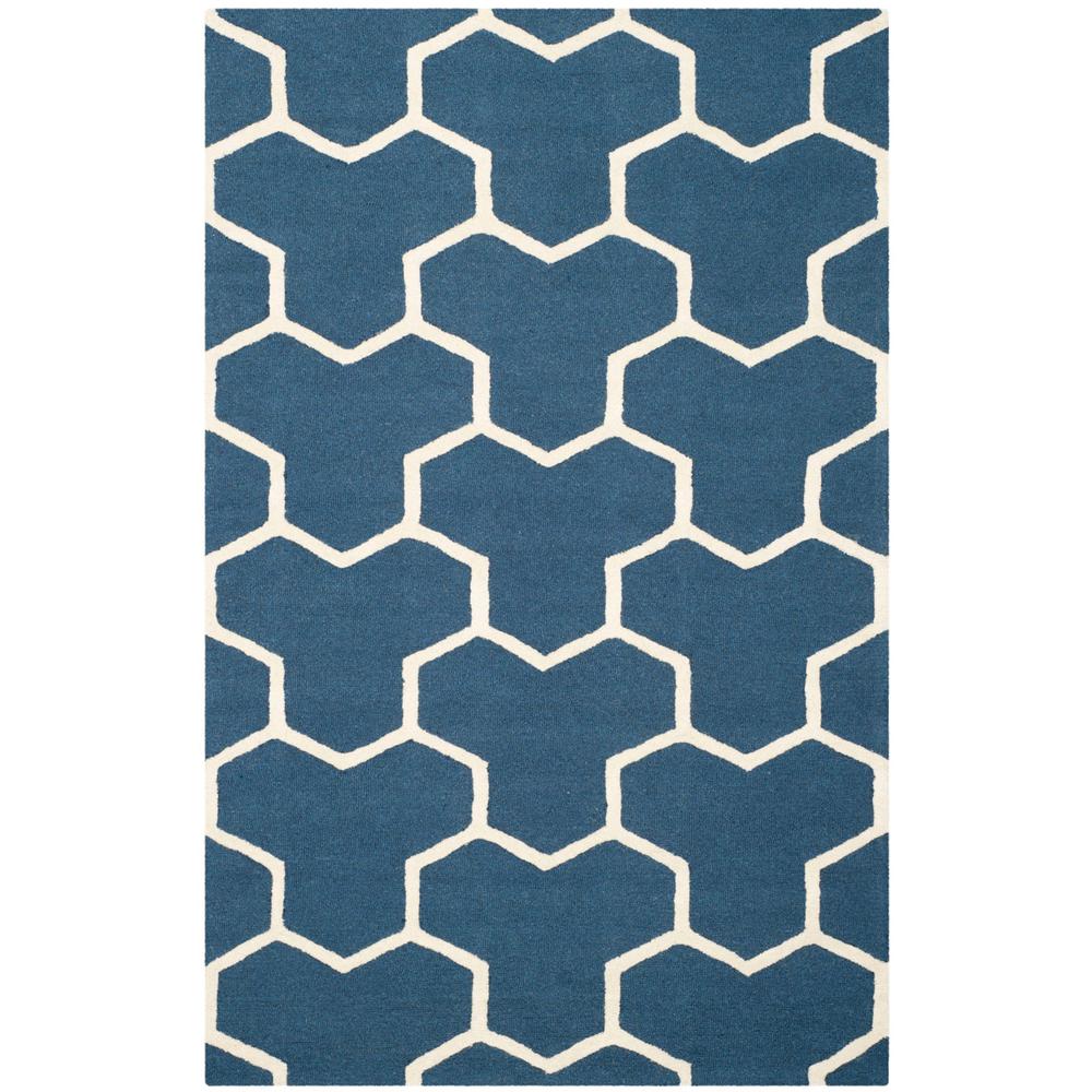 CAMBRIDGE, NAVY BLUE / IVORY, 5' X 8', Area Rug, CAM146G-5