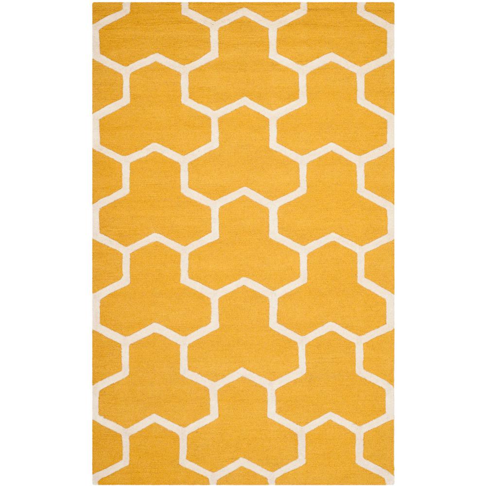 CAMBRIDGE, GOLD / IVORY, 5' X 8', Area Rug, CAM146Q-5