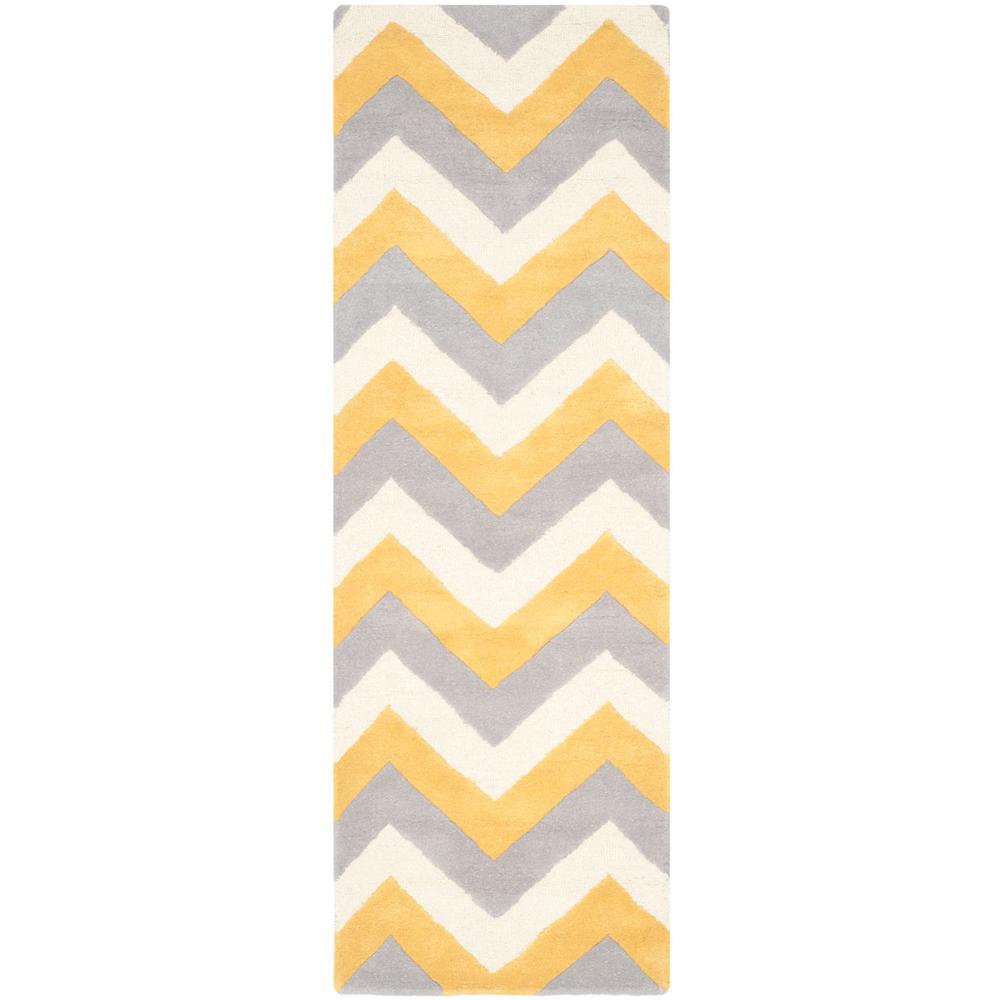 CAMBRIDGE, GREY / GOLD, 2'-6" X 8', Area Rug