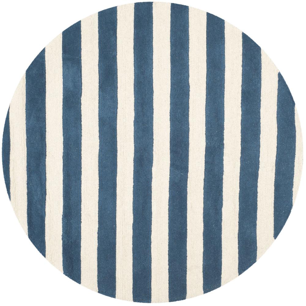 CAMBRIDGE, NAVY / IVORY, 6' X 6' Round, Area Rug, CAM154B-6R