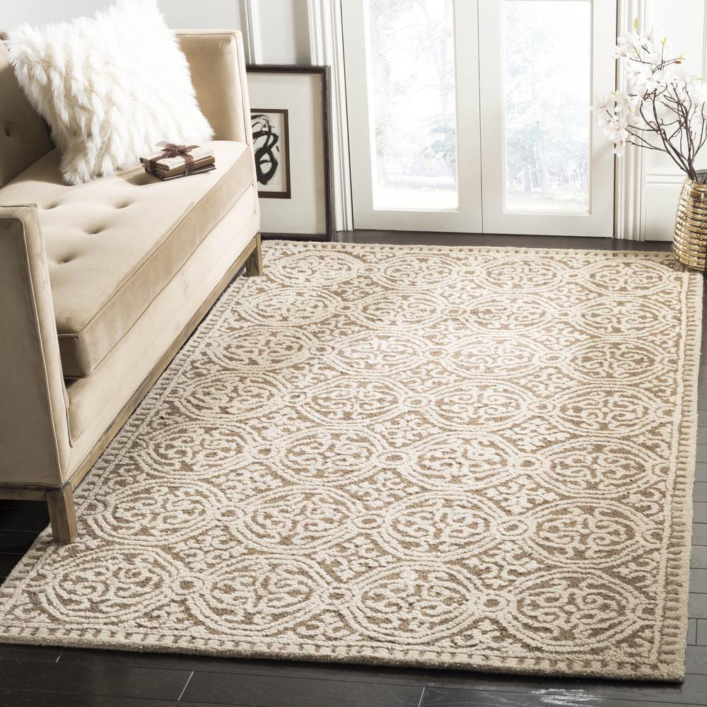 CAMBRIDGE, TAN / MULTI, 5' X 8', Area Rug