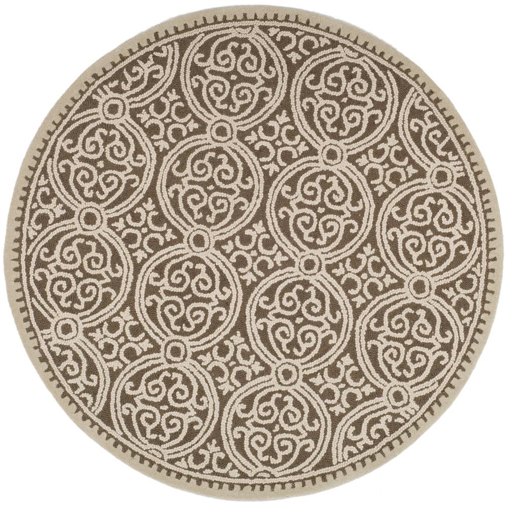 CAMBRIDGE, TAN / MULTI, 4' X 4' Round, Area Rug