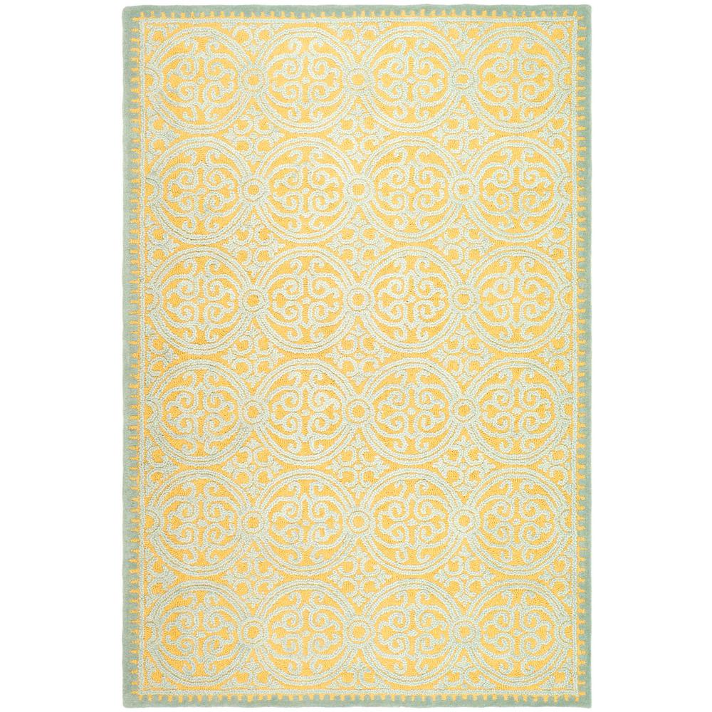 CAMBRIDGE, BLUE / GOLD, 5' X 8', Area Rug