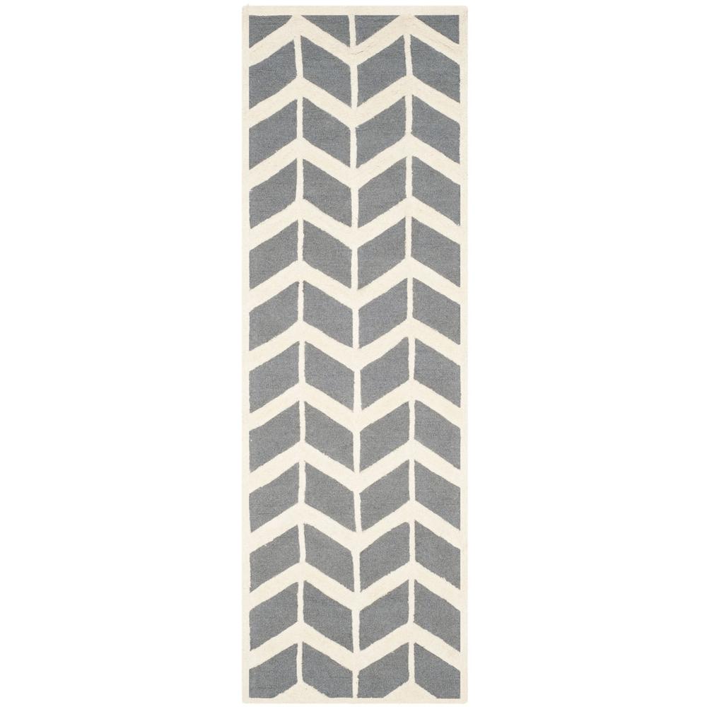 CAMBRIDGE, DARK GREY / IVORY, 2'-6" X 8', Area Rug, CAM718D-28