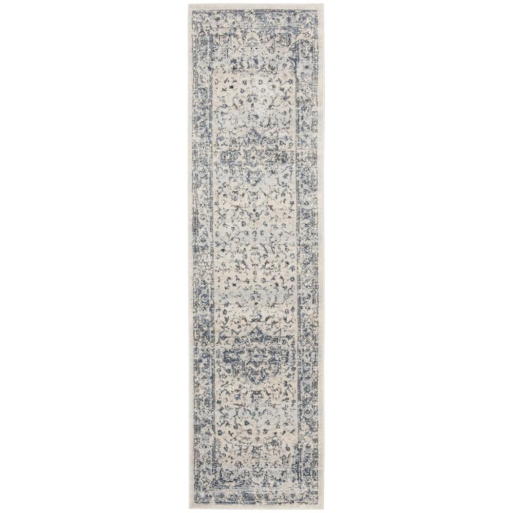 CHARLESTON, IVORY / NAVY, 2' X 8', Area Rug
