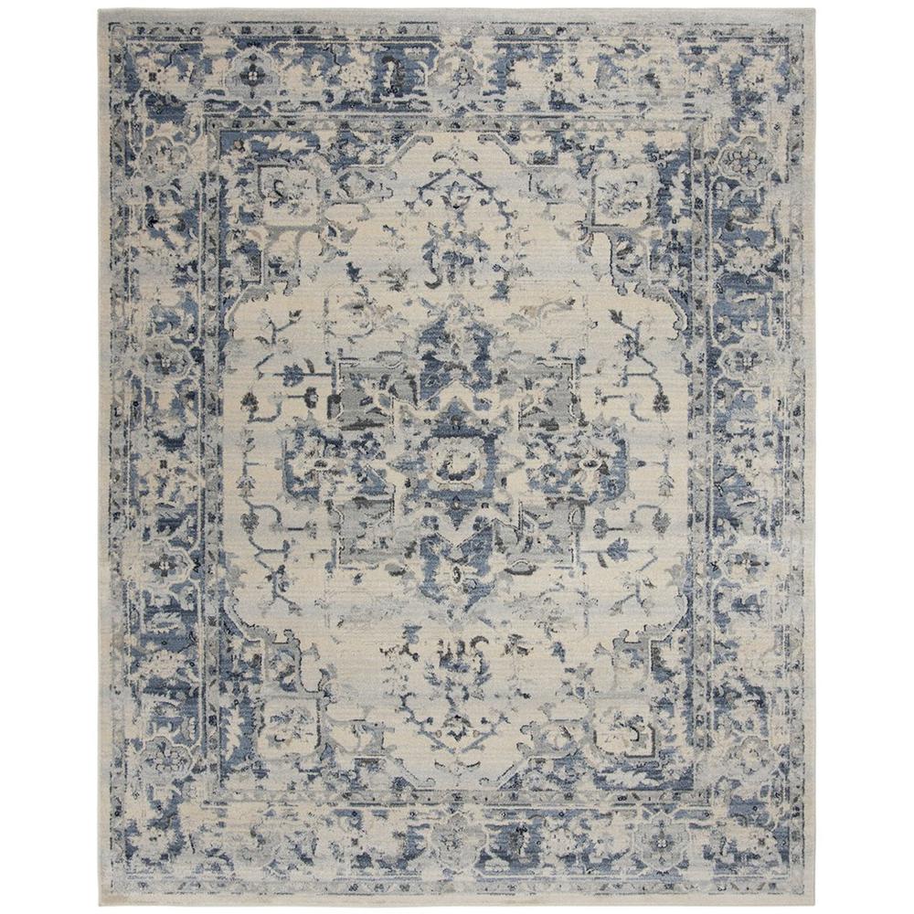 CHARLESTON, IVORY / NAVY, 8' X 10', Area Rug