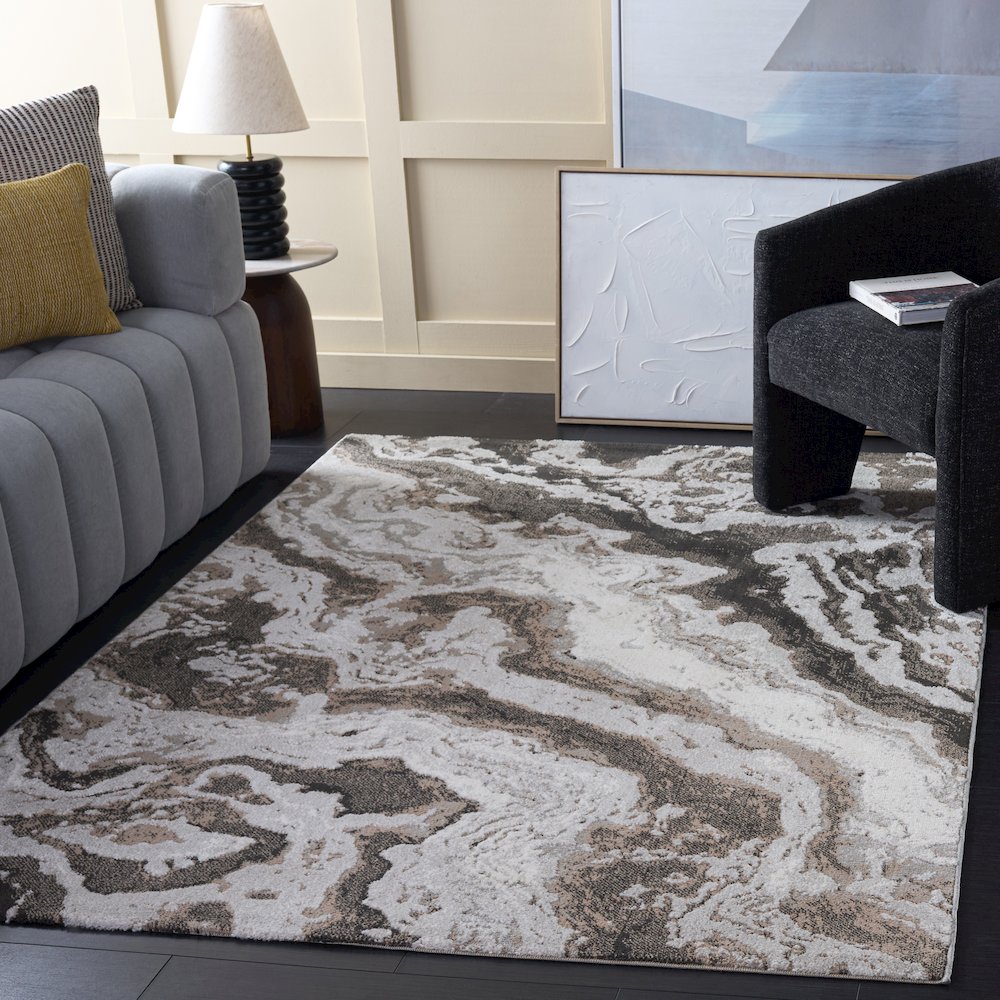 Safavieh Chamber Abstract Marble Rug - Grey / Ivory - 5'-3" x 7'-6"