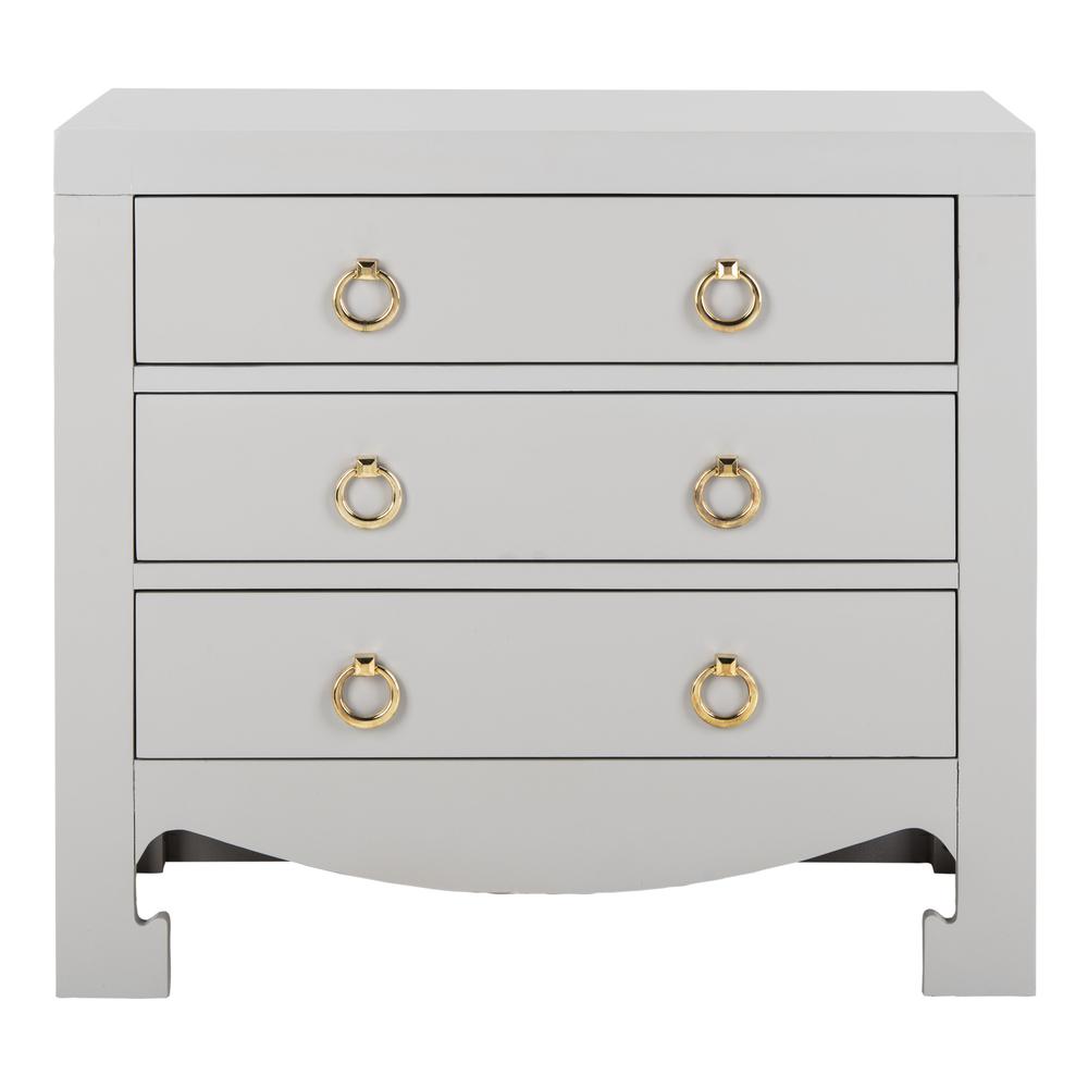 Dion 3 Drawer Chest, Grey/Gold