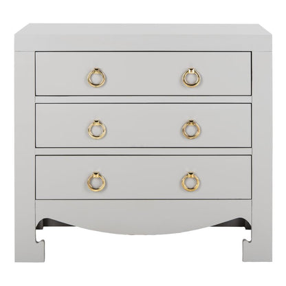 Dion 3 Drawer Chest, Grey/Gold