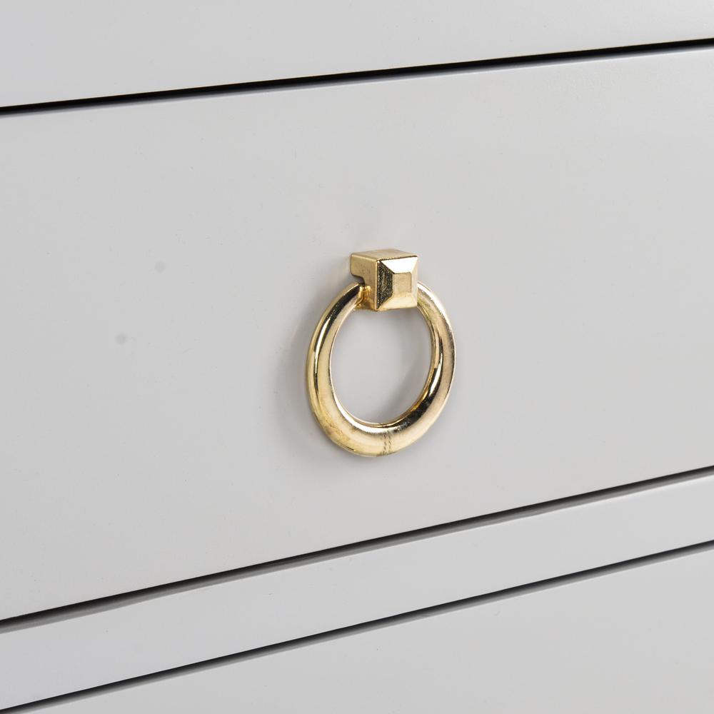 Dion 3 Drawer Chest, Grey/Gold