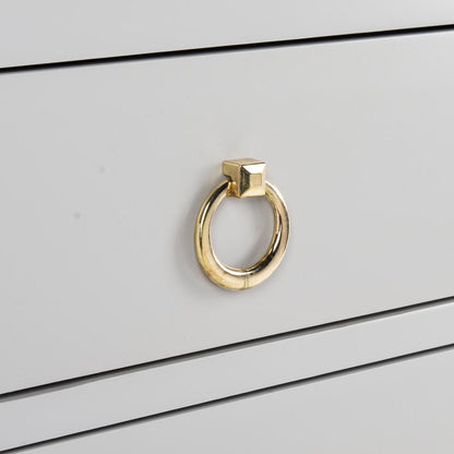 Dion 3 Drawer Chest, Grey/Gold