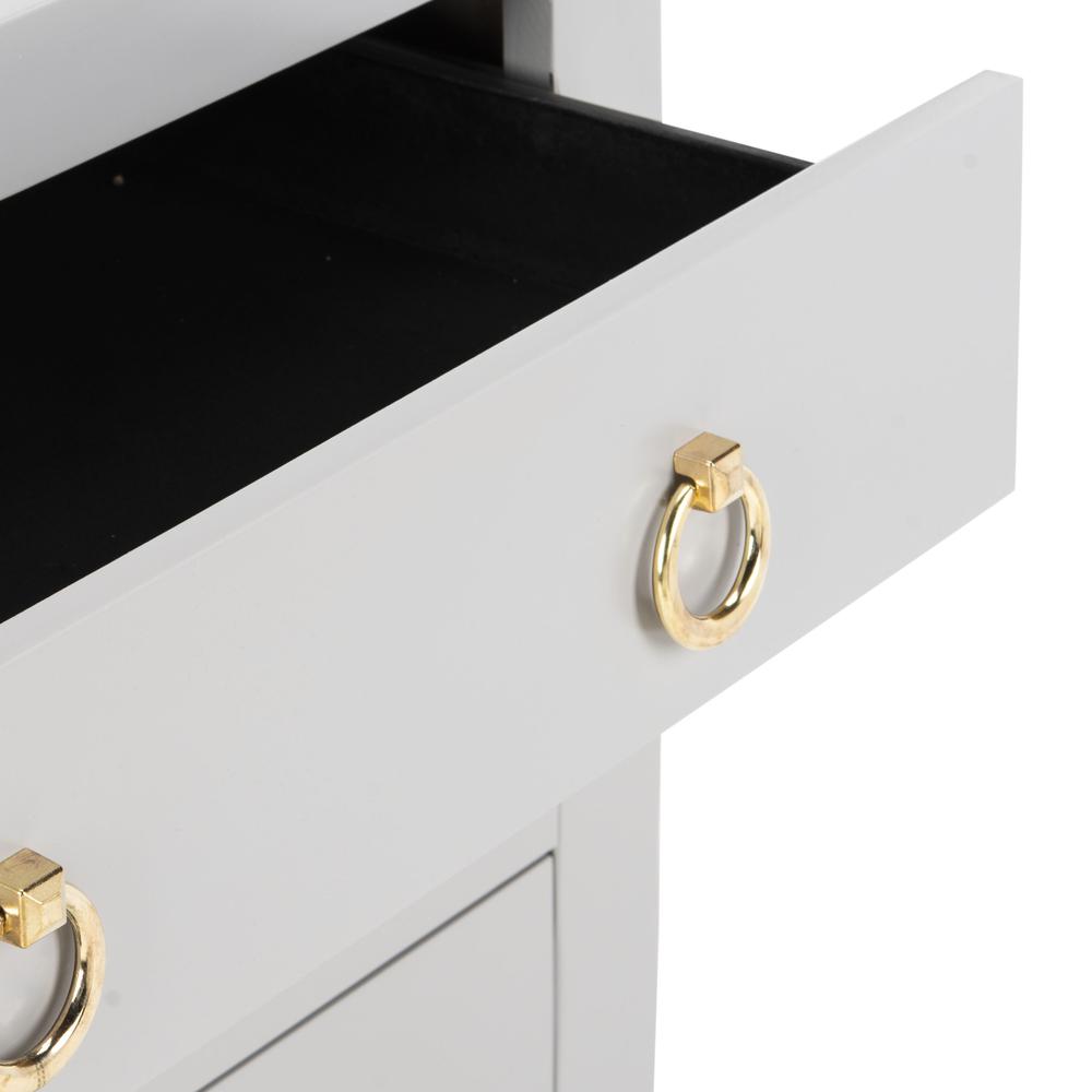 Dion 3 Drawer Chest, Grey/Gold