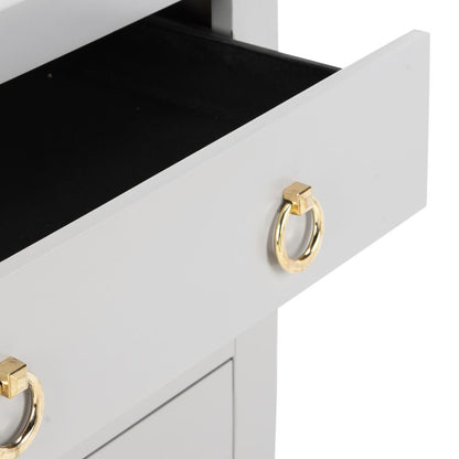 Dion 3 Drawer Chest, Grey/Gold