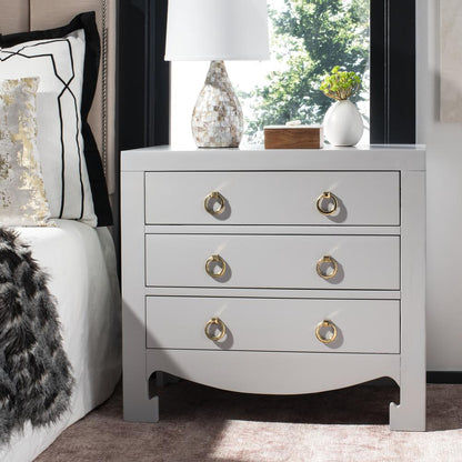 Dion 3 Drawer Chest, Grey/Gold
