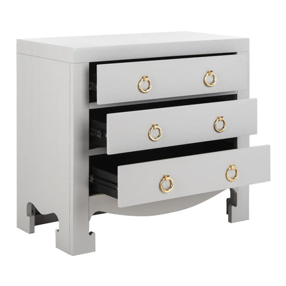 Dion 3 Drawer Chest, Grey/Gold