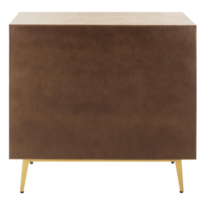 Katia 3 Drawer Chest, Natural/Gold