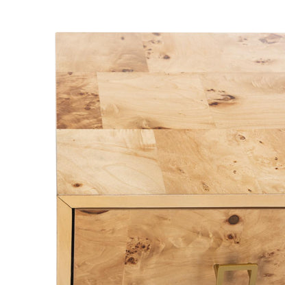 Katia 3 Drawer Chest, Natural/Gold