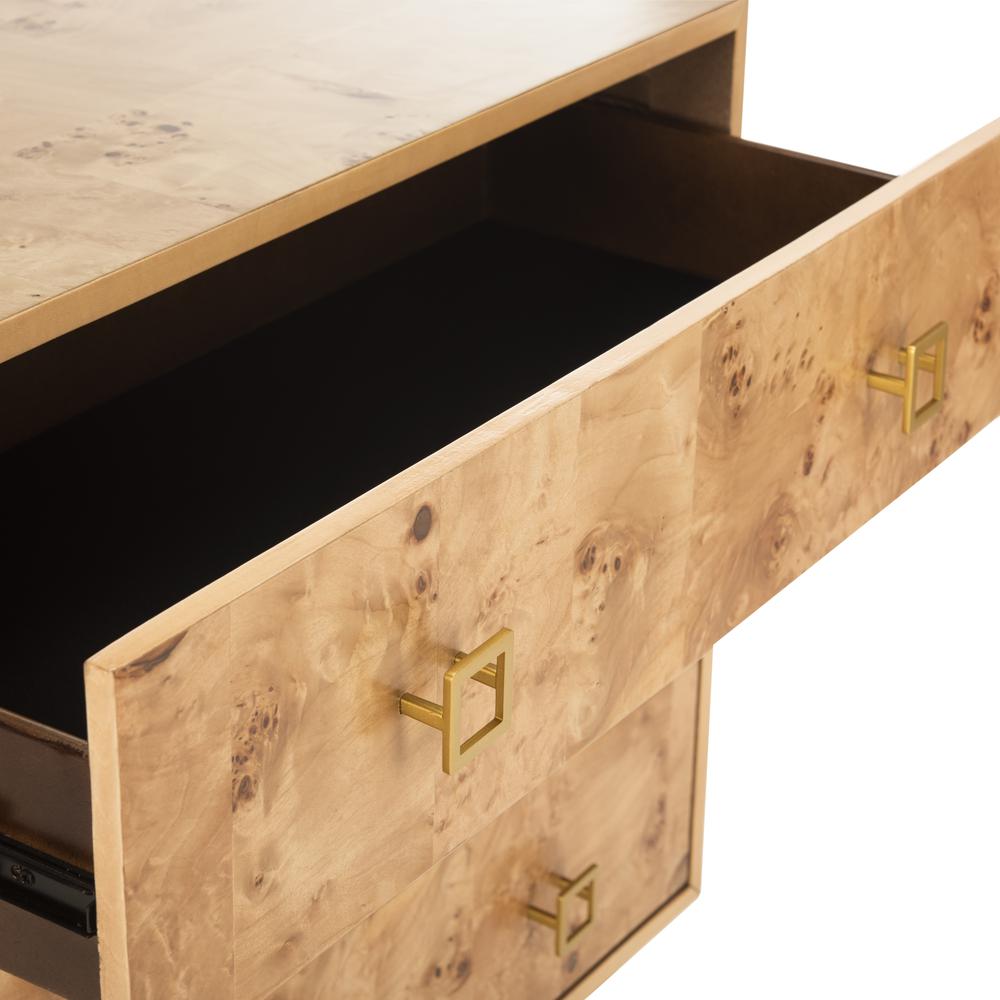 Katia 3 Drawer Chest, Natural/Gold