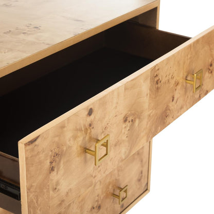 Katia 3 Drawer Chest, Natural/Gold